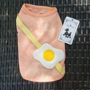 Small Dog Shirt Orange Spring w/Flower for Tiny Dog Baby